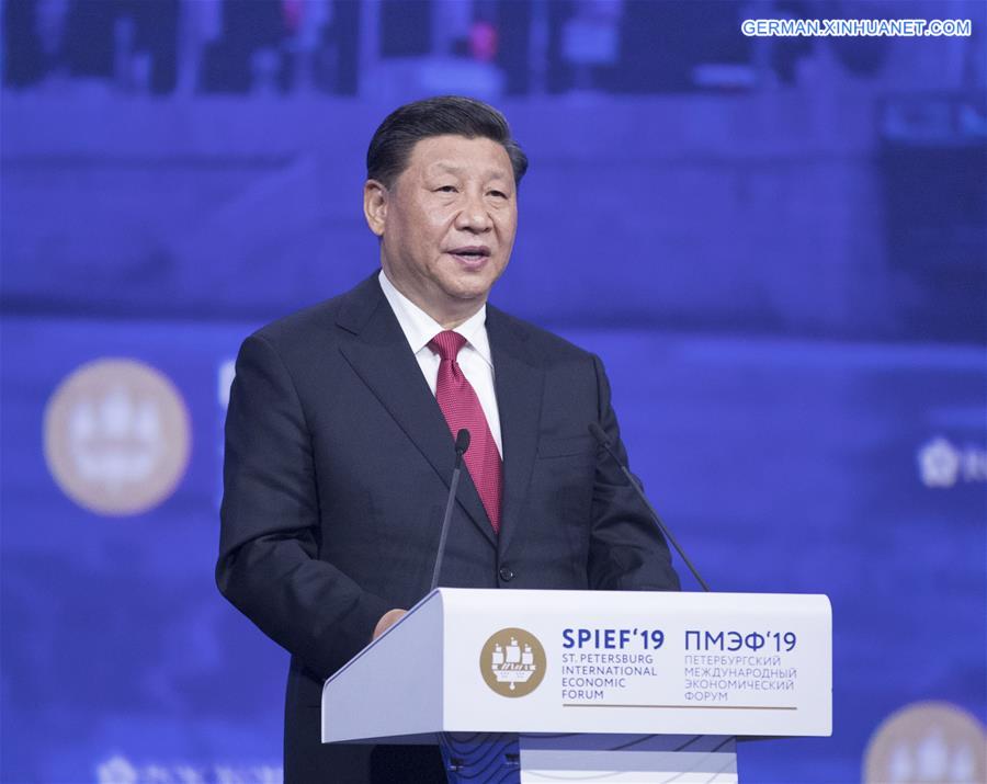 RUSSIA-ST. PETERSBURG-CHINA-XI JINPING-SPIEF-PLENARY SESSION