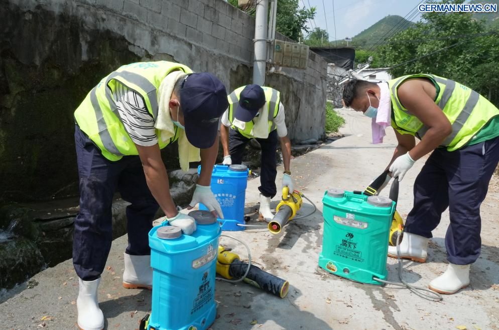 Chinas Hebei führt Umweltdesinfektionen durch, um Epidemien nach Überschwemmungen zu verhindern