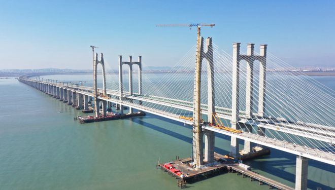 Fotoreportage: China stellt Quanzhou-Bucht-Brücke für Hochgeschwindigkeitszug Fuzhou-Xiamen fertig
