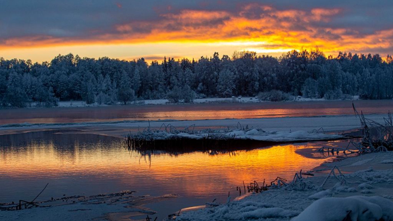 Winterlandschaft in Ogre, Lettland