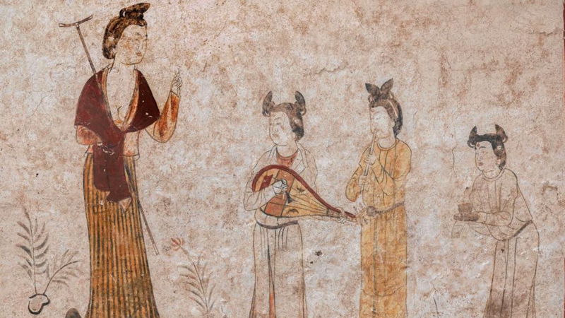 Figuren an Wandmalereien aus Tang-Dynastie scheinen "V"-Zeichen zu machen