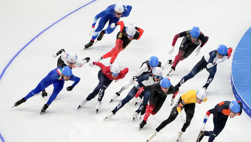 Finale im Massenstart Eisschnelllauf der Herren bei Beijing 2022 abgehalten