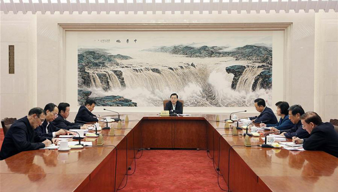 Zhang Dejiang hält Vorsitz über Sitzung zum Verstehen der Bedeutung des 19. Parteitages der KPCh